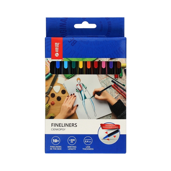 Cienkopisy MemoBe 0,4mm 10 kol.